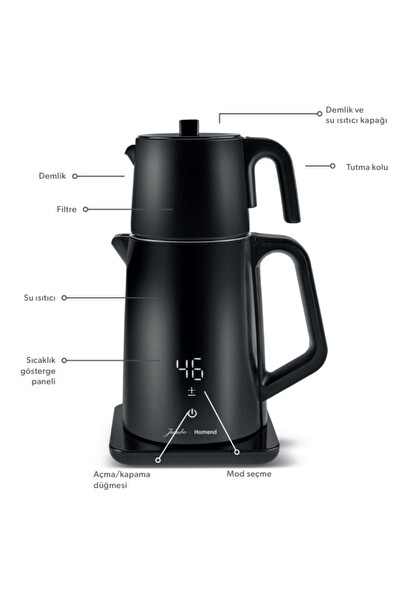 Homend X Jumbo Royaltea Cooltouch 1792H Konuşan 1.7 L Çelik Çay Makinesi Krem