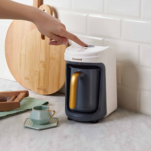 Homend Pottoman 1860H Türk Kahve Makinesi Krem Altın