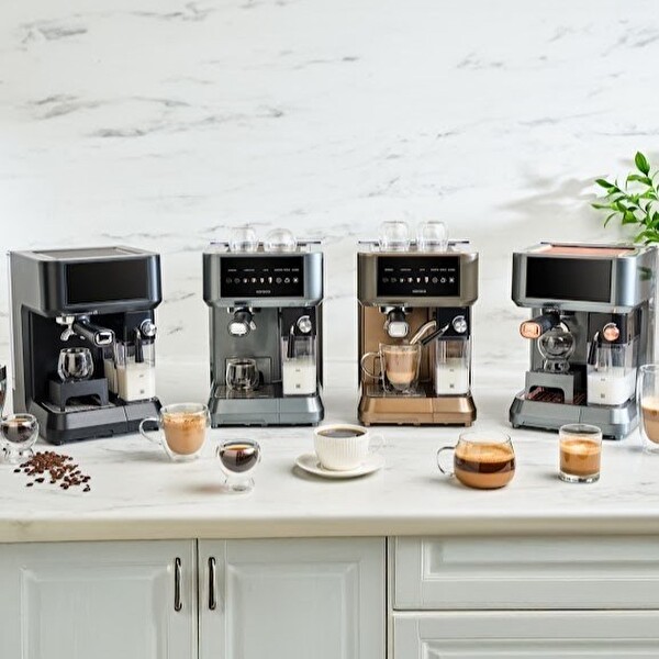 Karaca Mycaffe Barista S10 Entegre Süt Hazneli Otomatik Espresso Latte ve Cappuccino Makinesi - Galaxy Gri