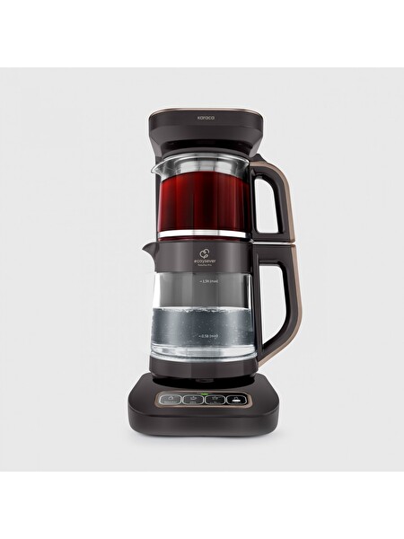 Karaca Çaysever Robotea Pro 4'ü 1 Arada 2500 W Konuşan Cam Çay Makinesi - Walnut Brown