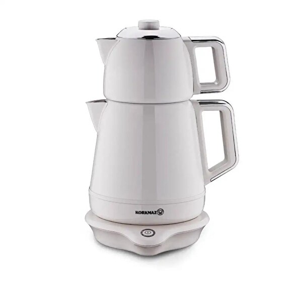Korkmaz A332-05 Demiks Elektrikli Çaydanlık Vanilya-Krom