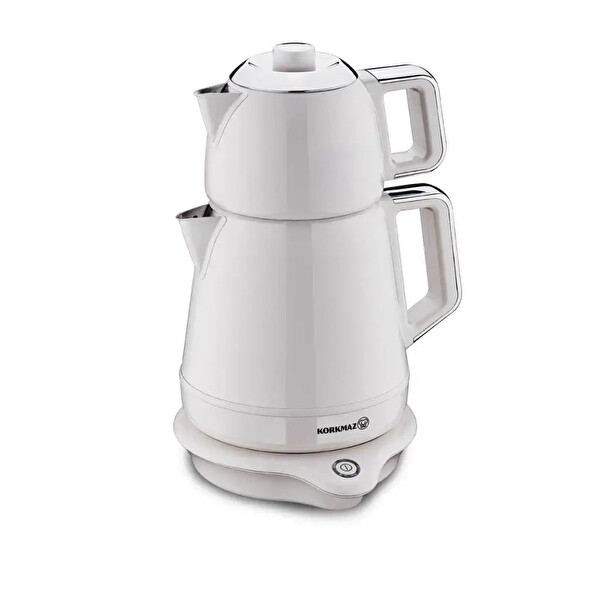 Korkmaz A332-05 Demiks Elektrikli Çaydanlık Vanilya-Krom