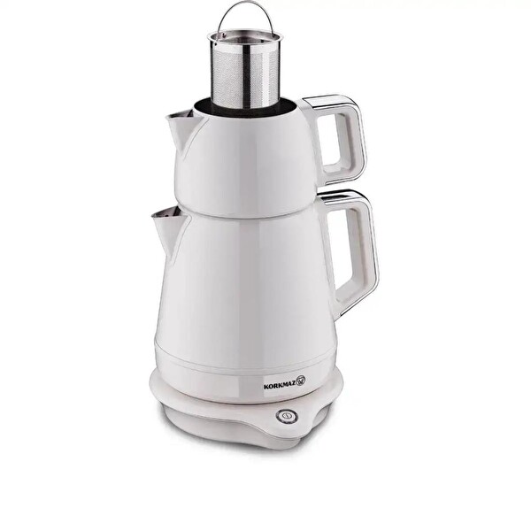 Korkmaz A332-05 Demiks Elektrikli Çaydanlık Vanilya-Krom