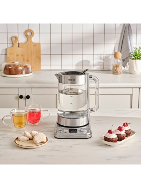 Karaca Refika'dan XL Chrome 2200 W Cam Çay Makinesi