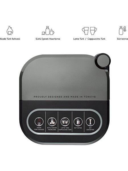 Karaca Hatır Barista Antrasit Cappuccino ve Türk Kahve Makinesi