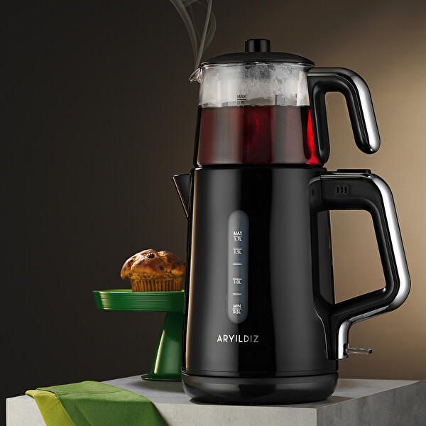 Aryıldız Tea Perfect Çay Makinesi Siyah Krom