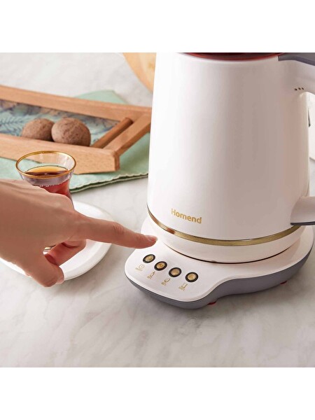 Homend Royaltea 1760H Konuşan Çay Makinesi Krem Gold