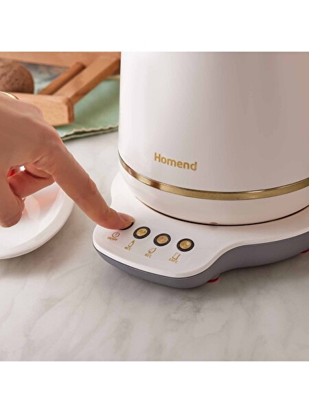 Homend Royaltea 1760H Konuşan Çay Makinesi Krem Gold