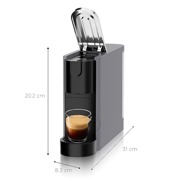 Omnex Ox-Pro Espresso Makinesi Ve Kapsül Kahve Makinesi Açık Gri