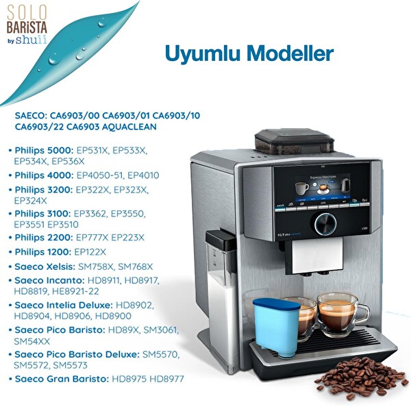 Shuii Pure Kafe PH012 - Philips Saeco Aquaclean İçin 12 Adet Kahve Makinesi Su Filtresi