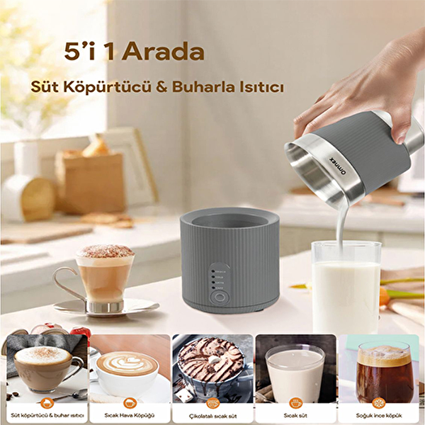 Omnex Swifo Max Süt Köpürtücü 350 ML Sıcak Soğuk Köpük Çikolata Ve Süt Isıtıcı