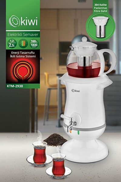 Kiwi KTM-2930 Elektrikli Semaver Çay Makinesi 2.5 Litre Kapasiteli