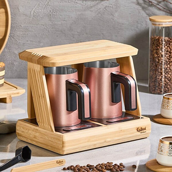 Bambum Kallavi Türk Kahve Makinesi Bronz İkili