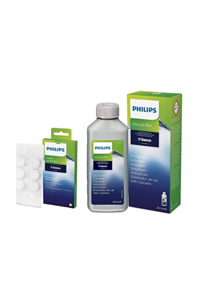 Philips CA6700/10 Espresso Makinesi Kireç Temizleme Solüsyonu - CA6704/10 Yağ Çözücü Tablet 2'li Set