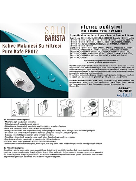 Rovexa Philips Aquaclean Kahve Makinesi Kireç Önleyici Su Filtresi 4 Adet