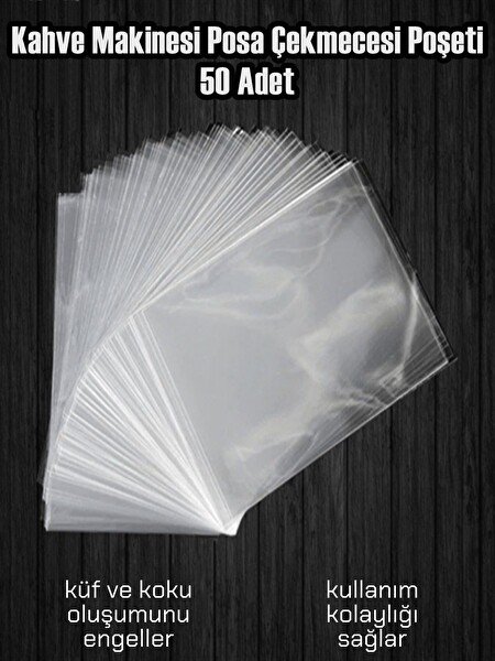 Rovexa Kahve Makinesi Posa Çekmecesi Poşeti - 50 Adet - Hijyenik ve Pratik Çözüm (17CM X 25CM)