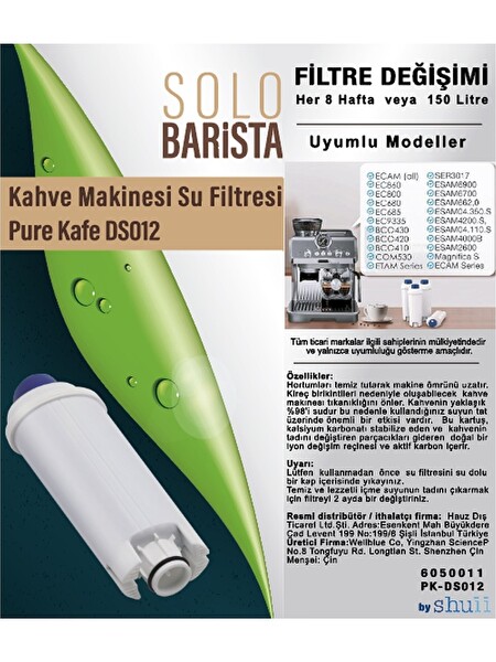 Rovexa Delonghi Kahve Makinası Kireç Önleyici Su Arıtma Filtresi 4 Adet