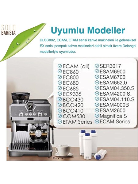 Rovexa Delonghi Kahve Makinası Kireç Önleyici Su Arıtma Filtresi 4 Adet