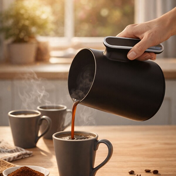 Sinbo SCM-2990 1-4 Fincan Kapasite Bol Köpük Dijital Göstergeli Otomatik Türk Kahve Makinesi Siyah