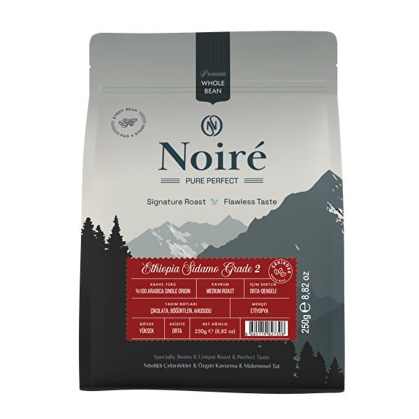 Noire Ethiopia Sidamo Grade 2 250G %100 Arabica Single Origin Kahve