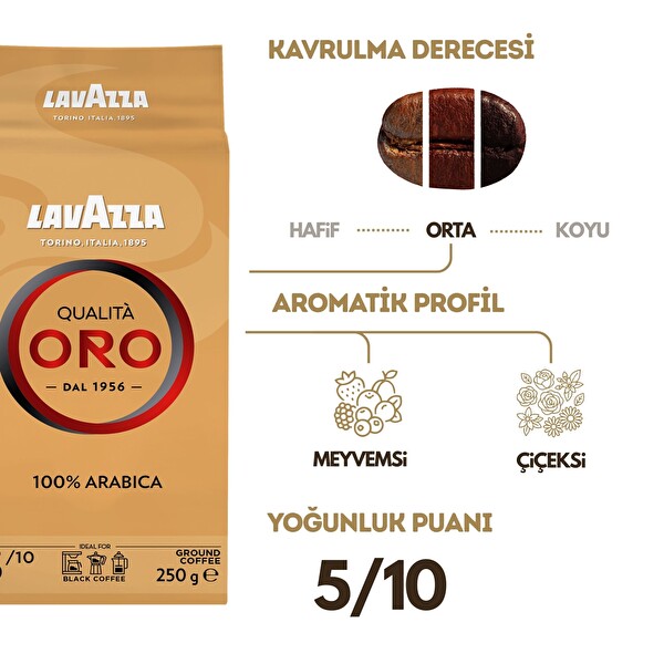 Lavazza Qualita Oro 100% Arabica Öğütülmüş Filtre Kahve 250 GR