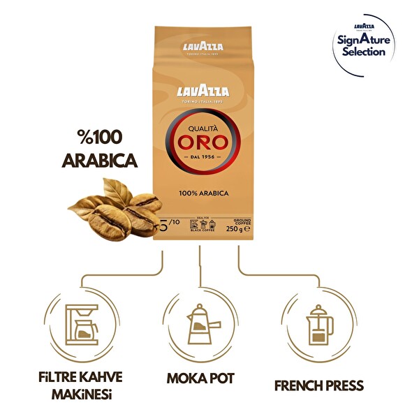 Lavazza Qualita Oro 100% Arabica Öğütülmüş Filtre Kahve 250 GR