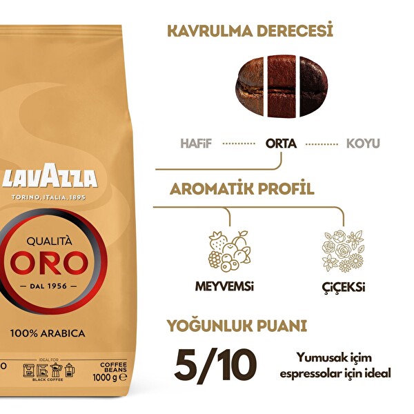 Lavazza Qualita Oro 100% Arabica Çekirdek Kahve 1 KG