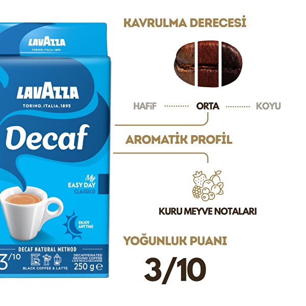 Lavazza Decaf My Easy Day | Kafeinsiz Filtre Kahve 250 GR