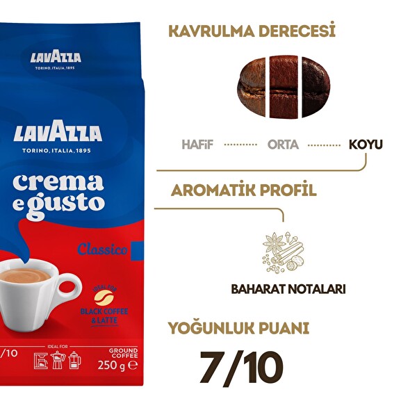 Lavazza Crema E Gusto Öğütülmüş Filtre Kahve 250 GR