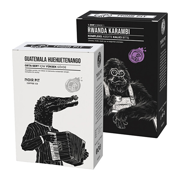 Noir Pit Coffee Co. Rwanda Karambi ve Guatemala Çekirdek Kahve 2x250 G