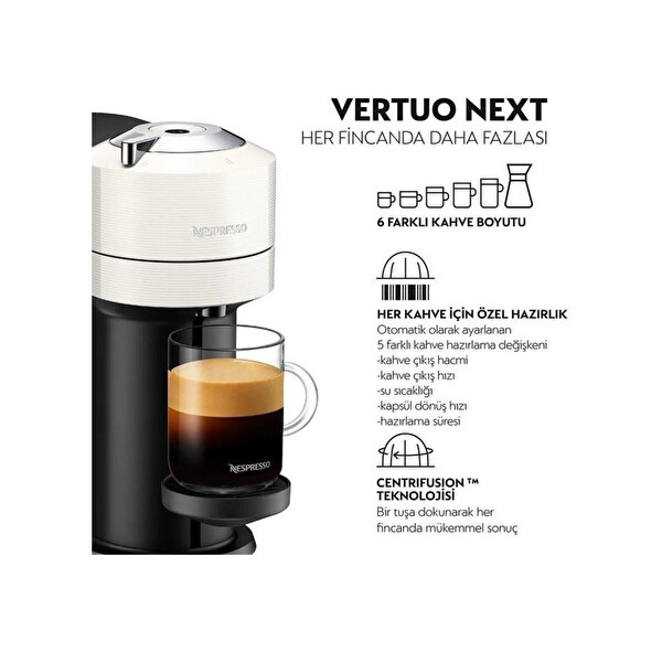 Nespresso Vertuo Next Kapsüllü Kahve Makinesi Beyaz