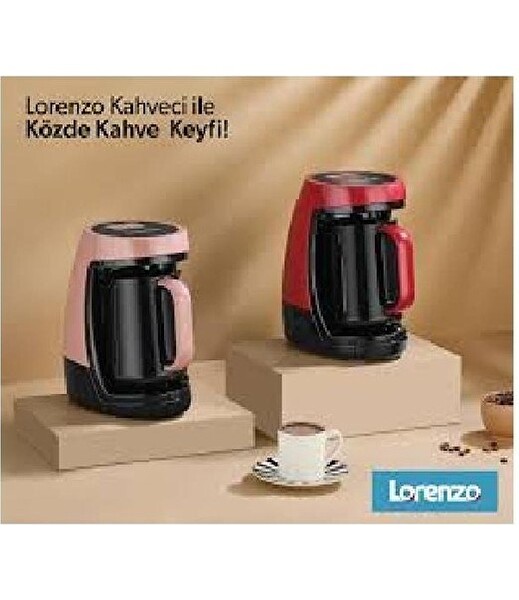 Lorenzo Kahveci Oto Türk Kahve Makinesi Kırmızı