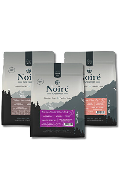 Noire 3'lü Espresso Tanışma Seti - Premium %100 Arabica Üçüncü Nesil Kahve Paketi