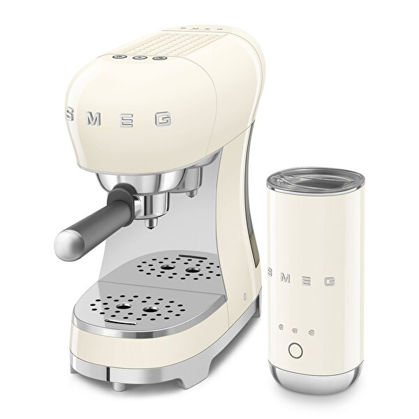 Smeg ECF12CREU 50's Style Süt Köpürtücülü Krem Manuel Espresso Makinesi