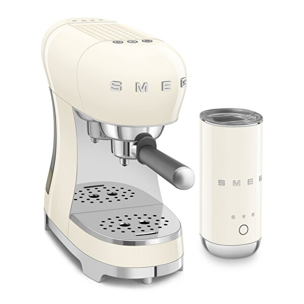 Smeg ECF12CREU 50's Style Süt Köpürtücülü Krem Manuel Espresso Makinesi
