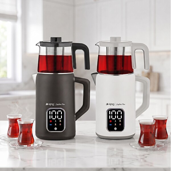 King K3113 Çaystar Plus Dijital Siyah Çay Makinesi