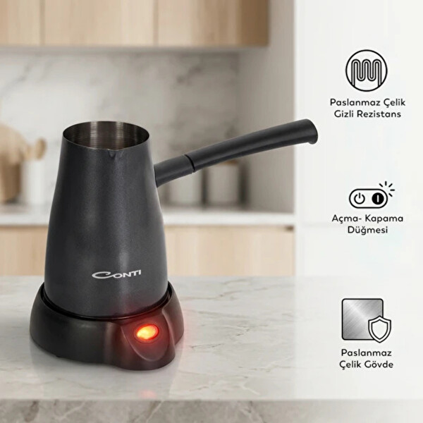 Conti CKC-325 Kallavi Antrasit Elektrikli Çelik Cezve