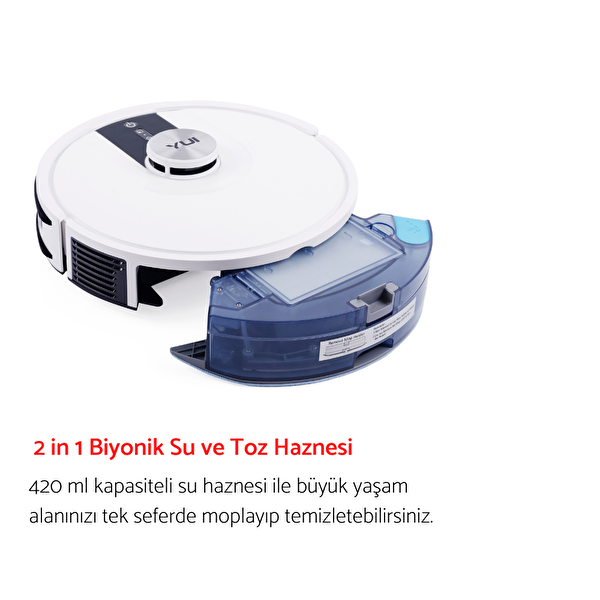 Yui S7 Nomopzone Özellikli Beyaz Akıllı Robot Vacuum & Mop Süpürge
