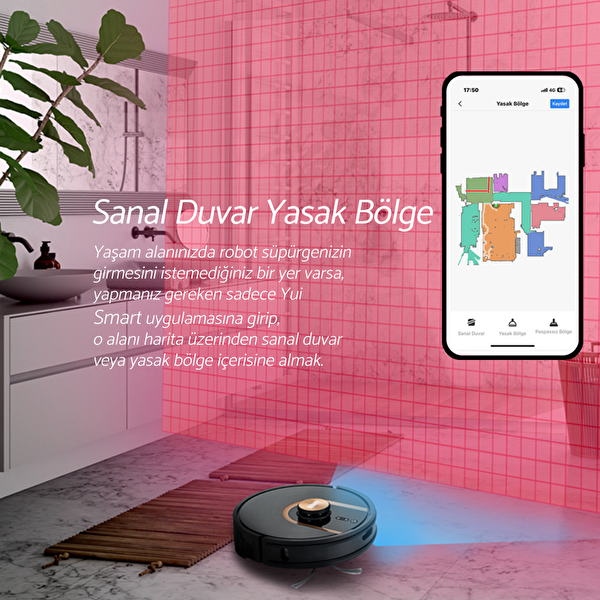 Yui S7 Nomopzone Özellikli Beyaz Akıllı Robot Vacuum & Mop Süpürge