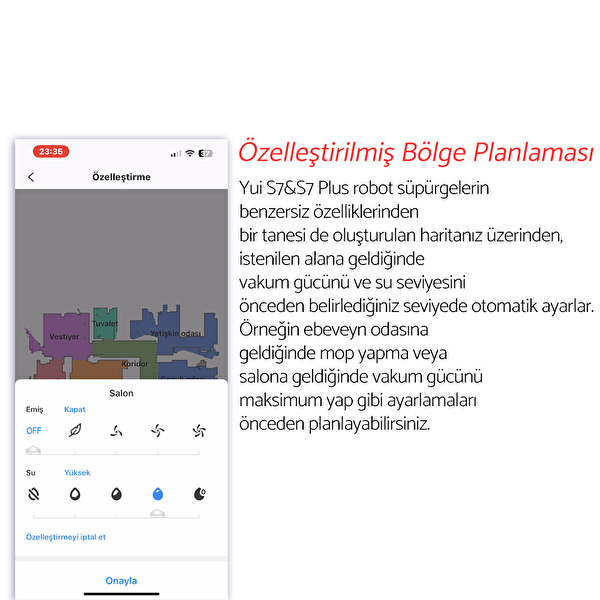 Yui S7 Nomopzone Özellikli Siyah Akıllı Robot Vacuum & Mop Süpürge
