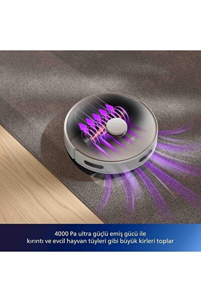 Philips Homerun XU3110/02 3000 Serisi Aqua Çöp İstasyonlu Beyaz Akıllı Robot Süpürge