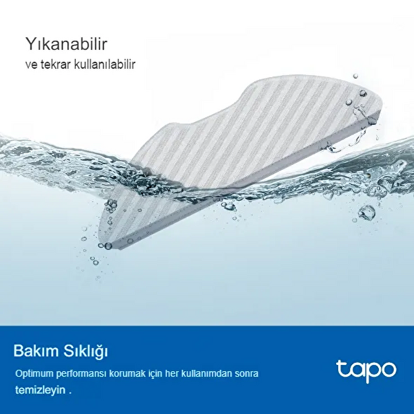 TP-Link Tapo Robot RVA300 Vakum Uyumlu Yıkanabilir Paspas Bezi