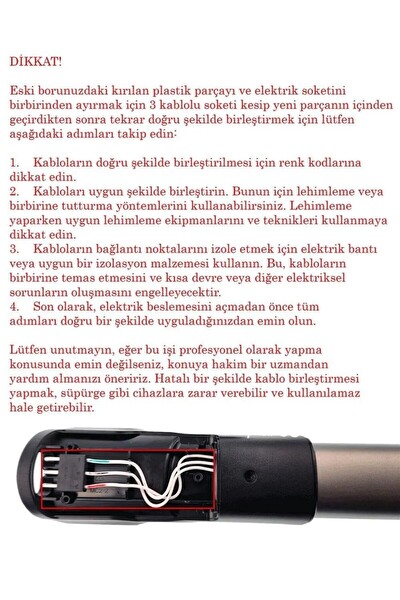 Philips FC6728/01 Speedpro Aqua Uyumlu Dikey Süpürge Boru Tamir Kiti
