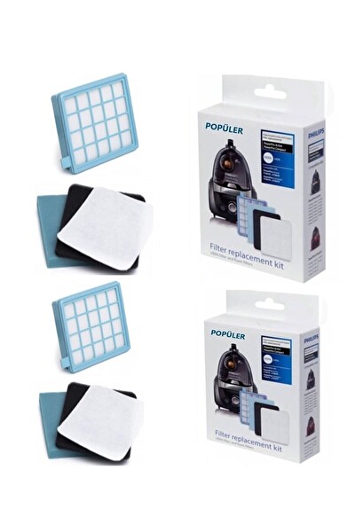 Philips Uyumlu Muadil Powerpro Active 8642 8643 Hepa Filtre Seti 2 Kutu