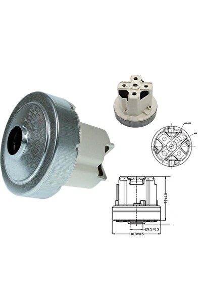 Domel 463.3.405-3 Elektrikli Süpürge Motoru 1800w Uyumlu