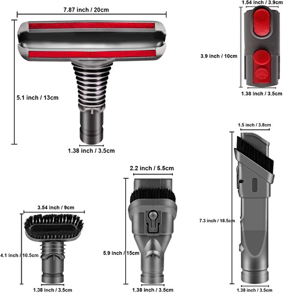 Dyson DC24 DC33 DC35 DC39 DC44 DC58 DC59 DC62 DC74 Süpürge Uyumlu Muadil Fırça Aksesuar Seti