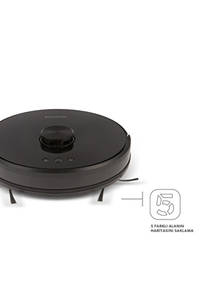 Karaca Alex Laser 1282H Moplu ve Haritalamalı Siyah Akıllı Robot Süpürge