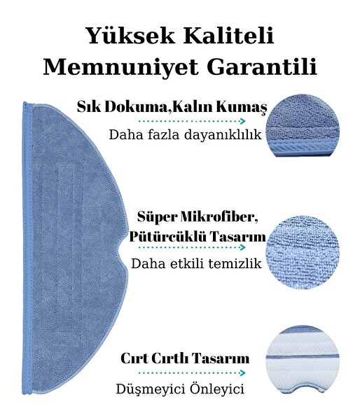 Robotyedek Roborock S7 Uyumlu 4 Adet Mop Bez