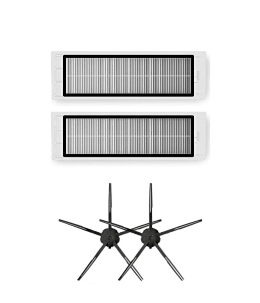 Roborock S6 MaxV Uyumlu Yedek Hepa Filtre ve Yan Fırça-4 Parça