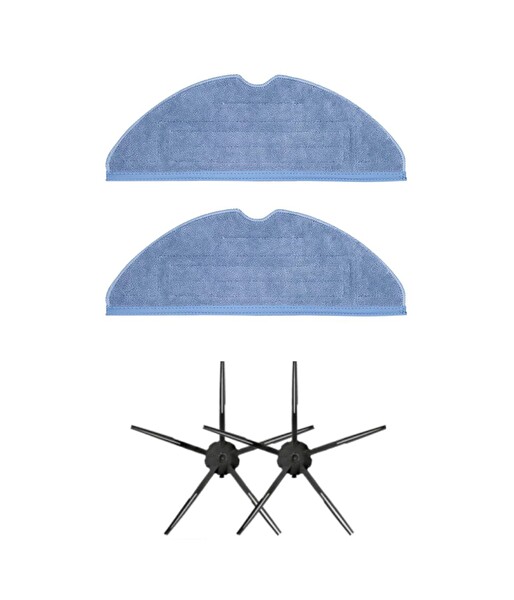 Roborock S7 Siyah Uyumlu Yedek Mop ve Yan Fırça-4 Parça